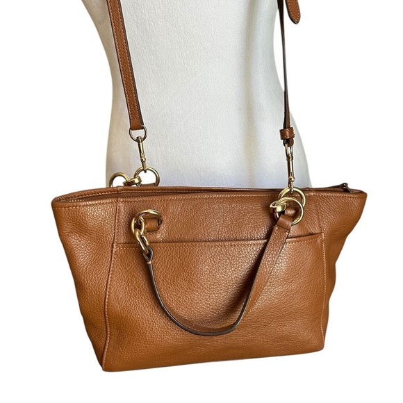 COACH Mini Ellis Acorn Brown Pebble Leather Tote Crossbody Satchel - Picture 6 of 17